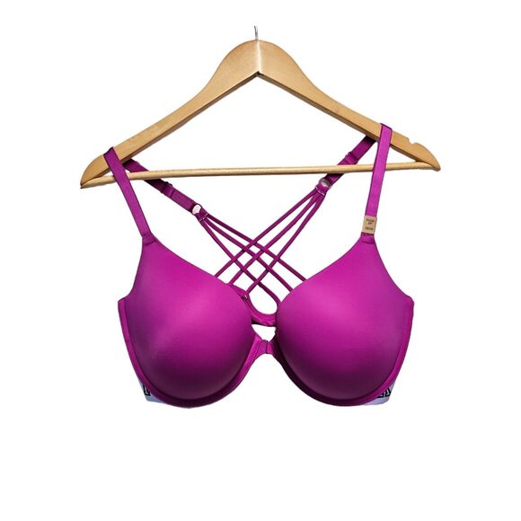 VICTORIA'S SECRET PINK Push-Up Bra  38DD WEAR‎ EVERYWHERE PUSH-UP - Picture 1 of 4